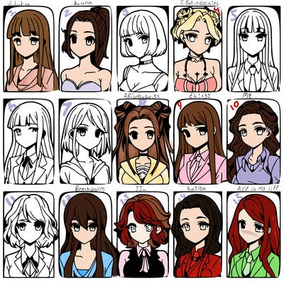 girls that look diffrent anime