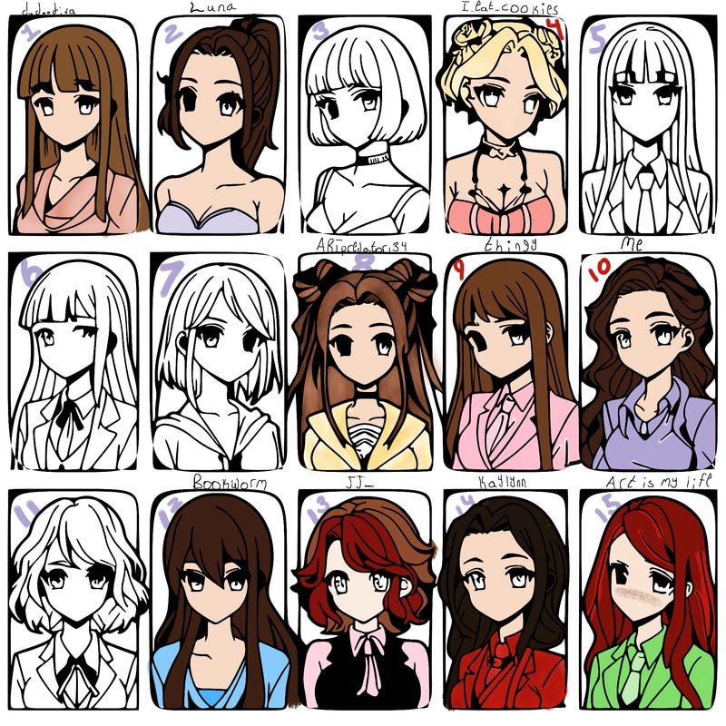 girls that look diffrent anime