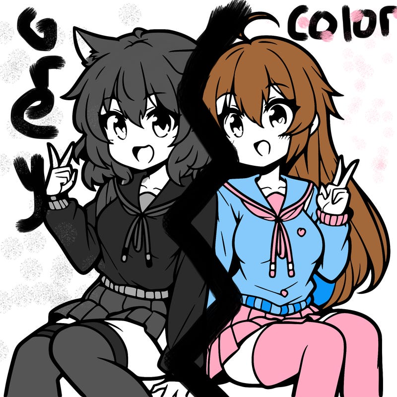 two anime girls hanging out