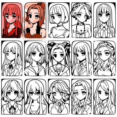 girls that look diffrent anime