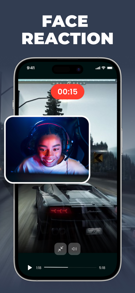 The screen & video recorder HQ - Mobile screen recording with face reaction overlay during gameplay