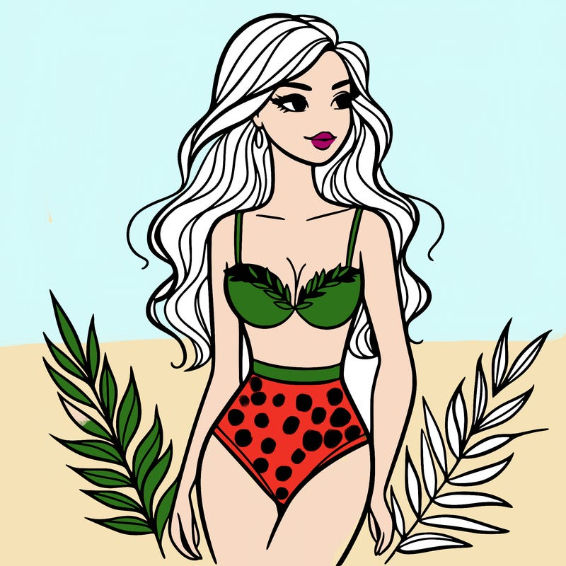 beautiful woman bathing suit