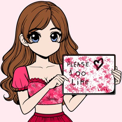 realistic pretty girl holding blank sign