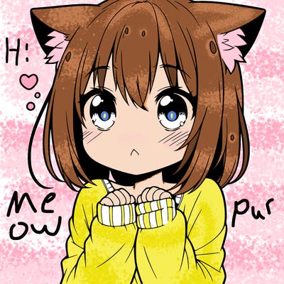 shy anime catgirl