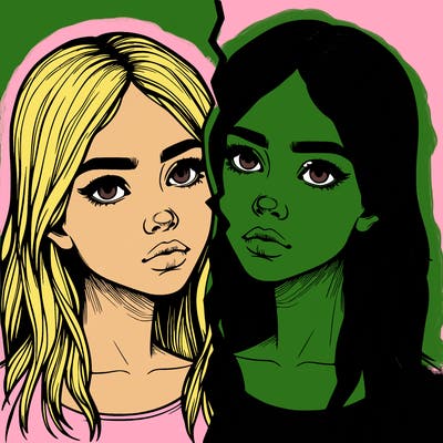 realistic girl split