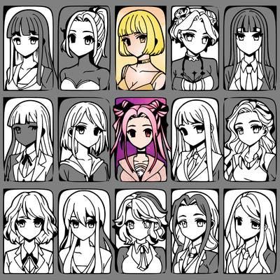 girls that look diffrent anime