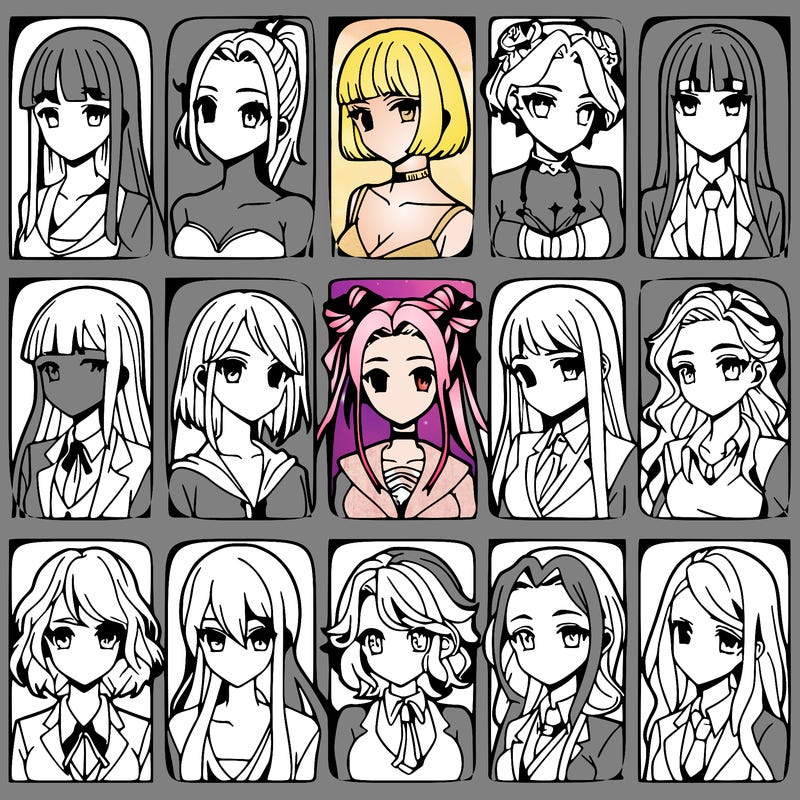 girls that look diffrent anime