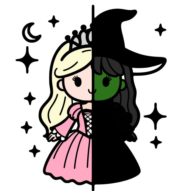 split princess and witch