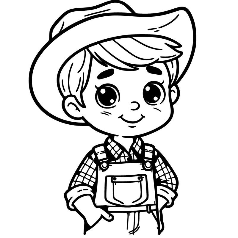 country boy in overalls