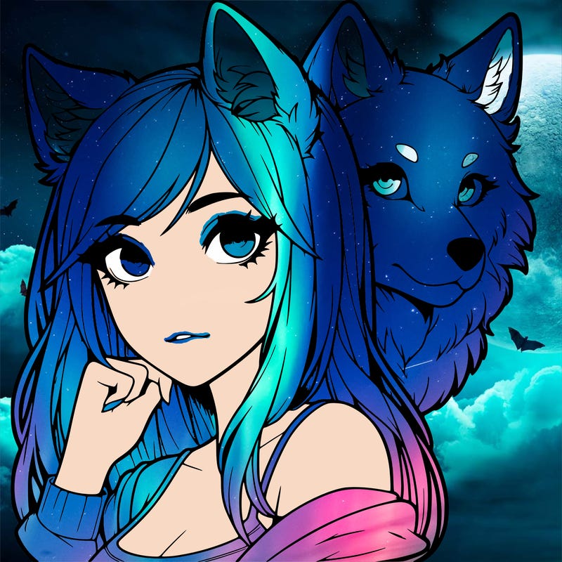 realistic girl with wolf ears
