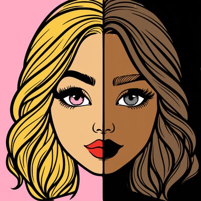 realistic girl split half