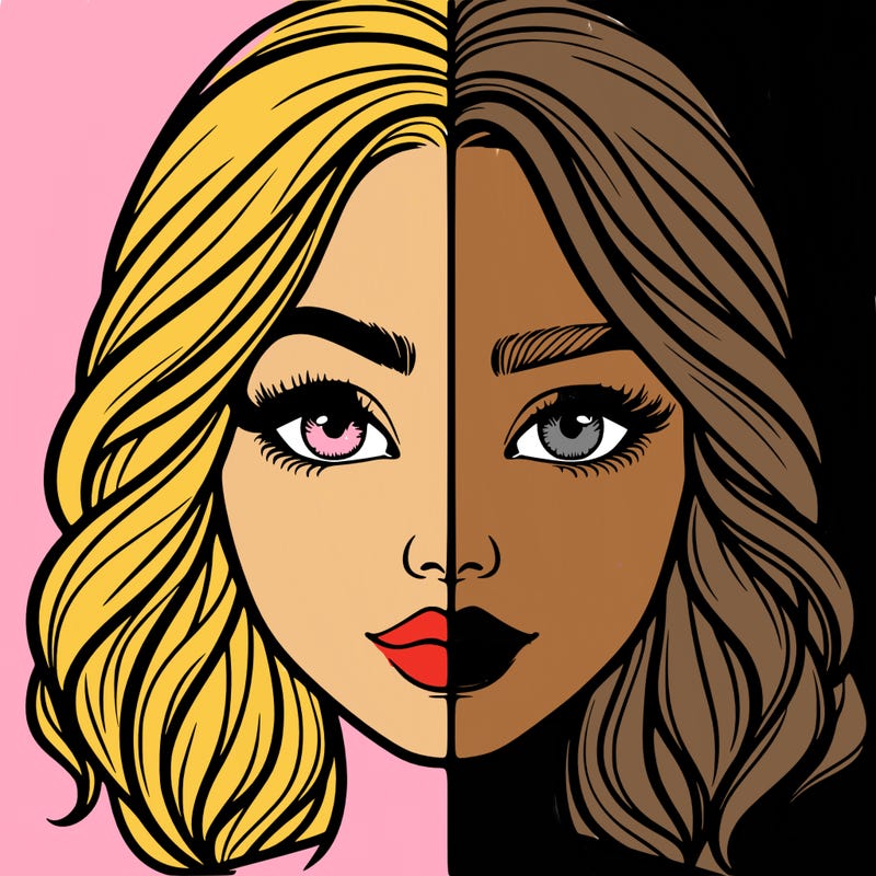 realistic girl split half