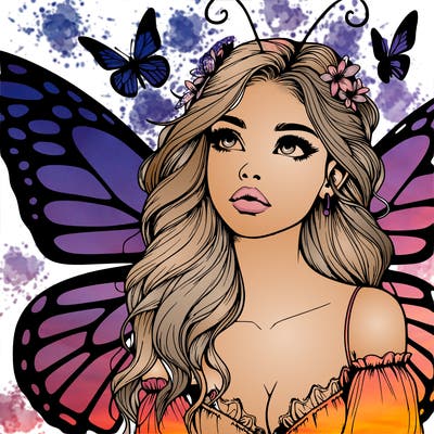 butterfly fairy realistic girl