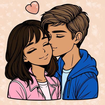 realistic girl and boy  love