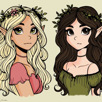 realistic fae sisters distant