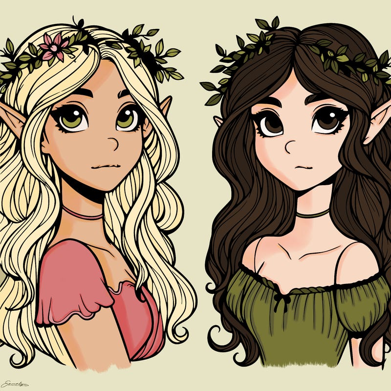 realistic fae sisters distant