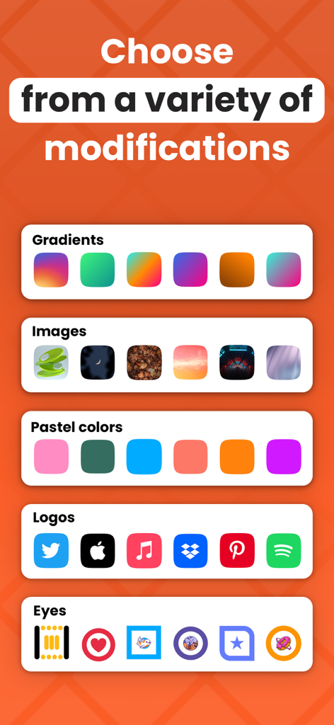 QR Code: Generator & Maker - Variety of QR code modification options including gradients logos and unique eye designs