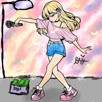 realistic girl danceing