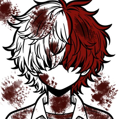 manga boy fluffy hair covering his eyes