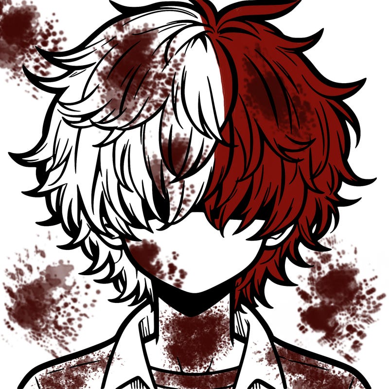 manga boy fluffy hair covering his eyes