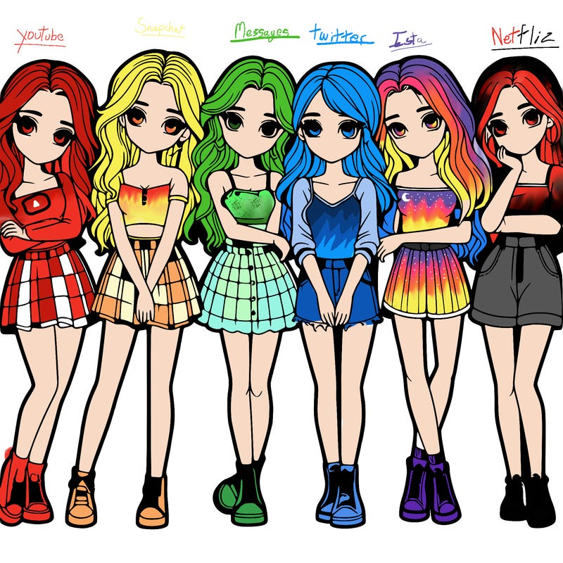 a group of girls realistic