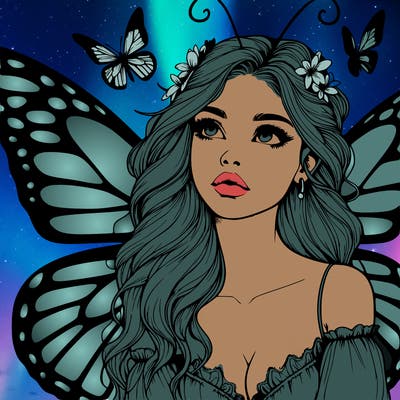 butterfly fairy realistic girl