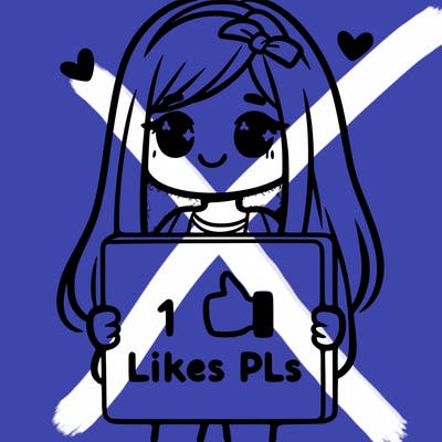 girl holding a sign saying 10 likes pls