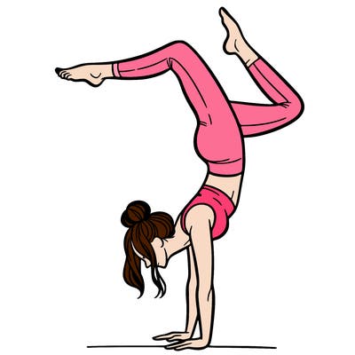 a woman doing a handstand