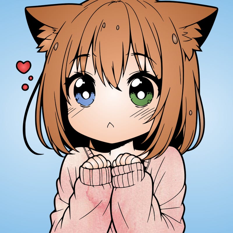 shy anime catgirl