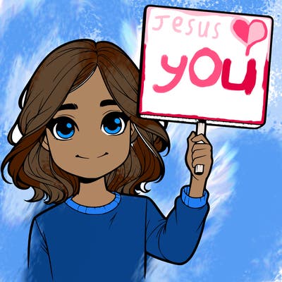 realistic girl holding up a sign