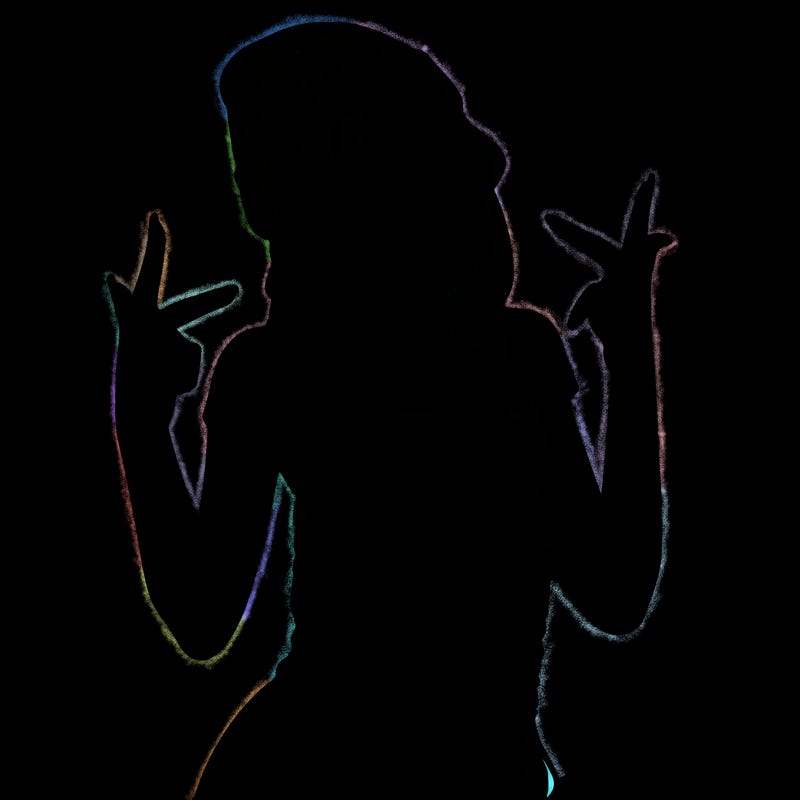 realistic teenage girl with braids and a beanie and crop top doing 🫶🏼