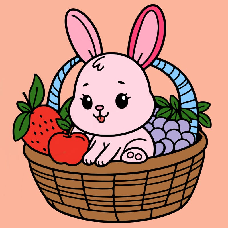 bunny in a fruit basket