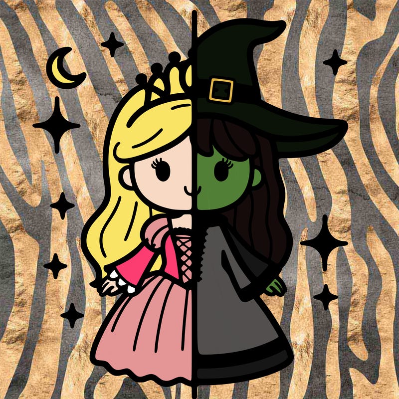 split princess and witch