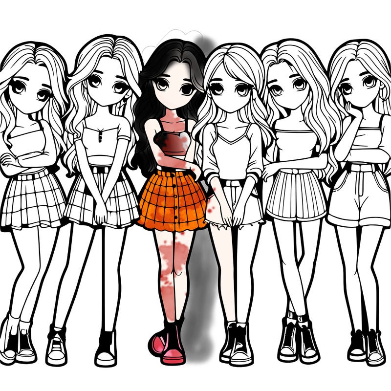 a group of girls realistic