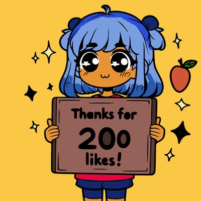 girl holding sign that says thanks for 200 likes!