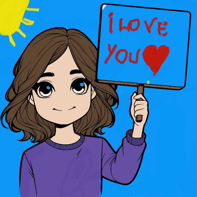 realistic girl holding up a sign