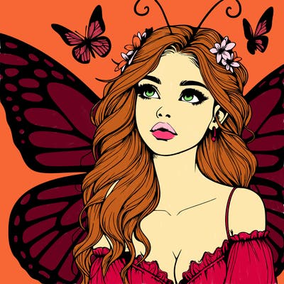 butterfly fairy realistic girl