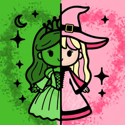 split princess and witch