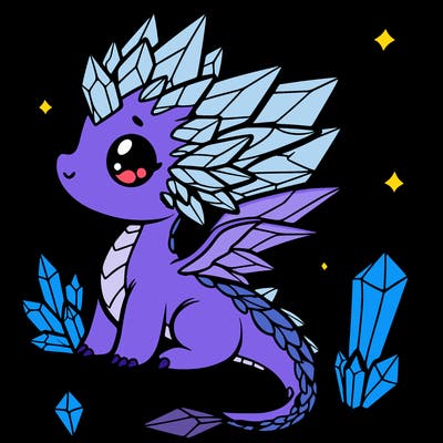 little cute crystal dragon