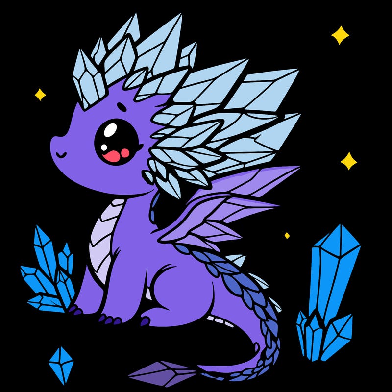 little cute crystal dragon