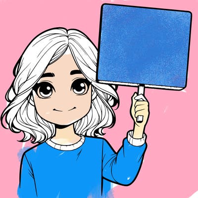 realistic girl holding up a sign