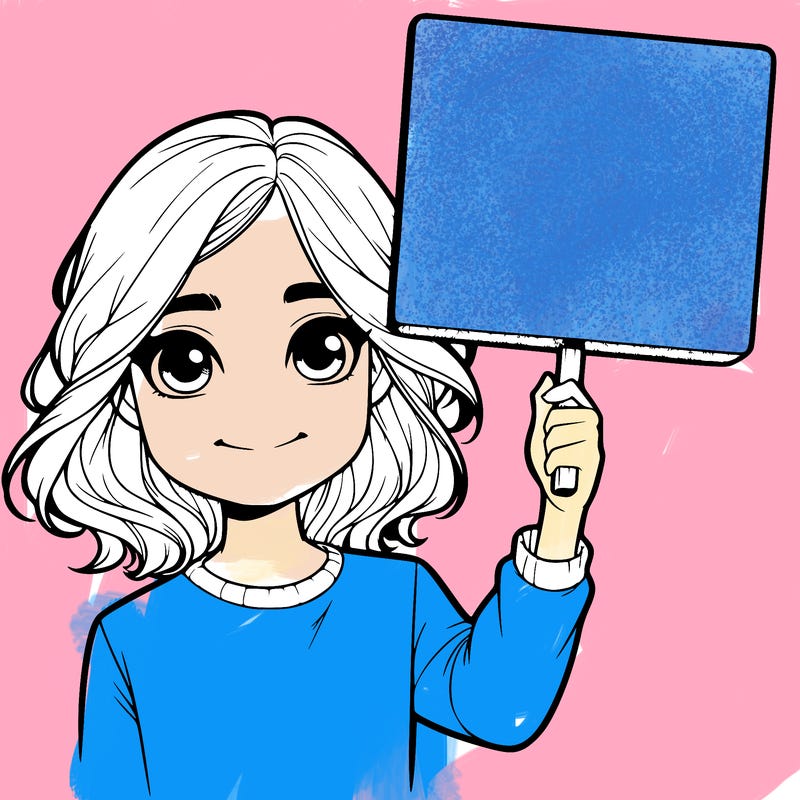 realistic girl holding up a sign