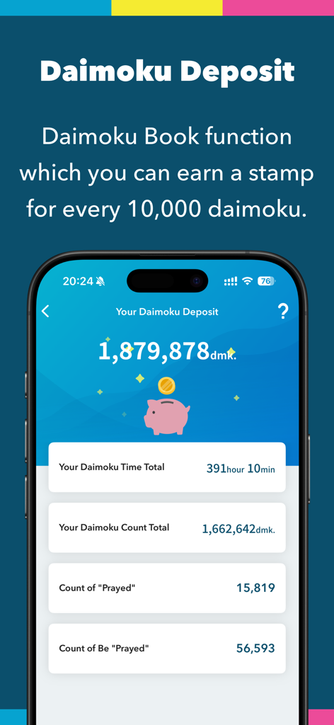 DAIMOKU PRO | SGI DAIMOKU SNS - Daimoku Pro app screen displaying chanting records and prayer statistics