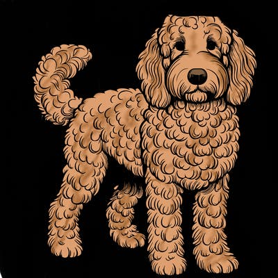 golden doodle dog realistic