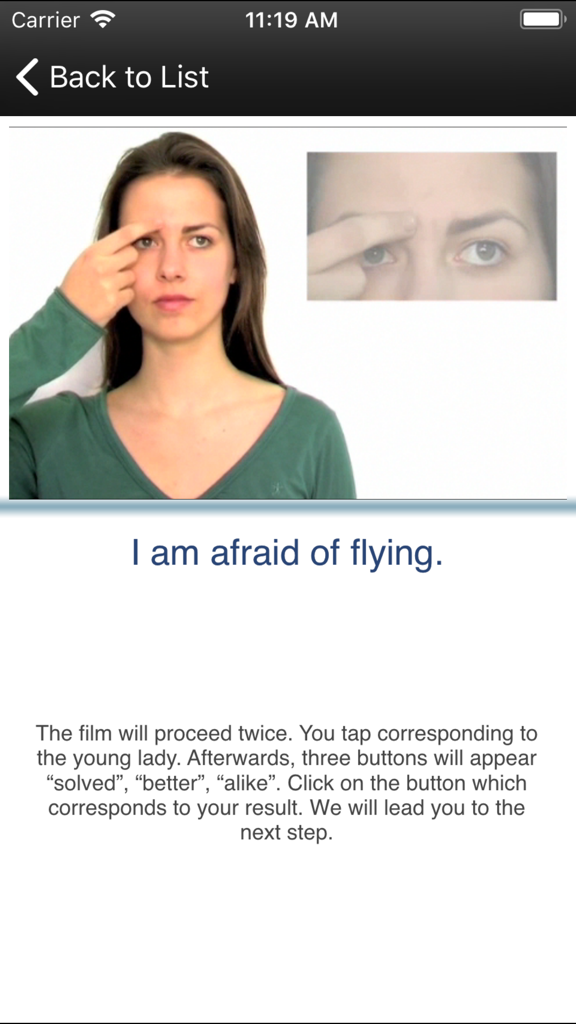 Demostración de la técnica de tapping de MET para ayudar a superar el miedo a volar.