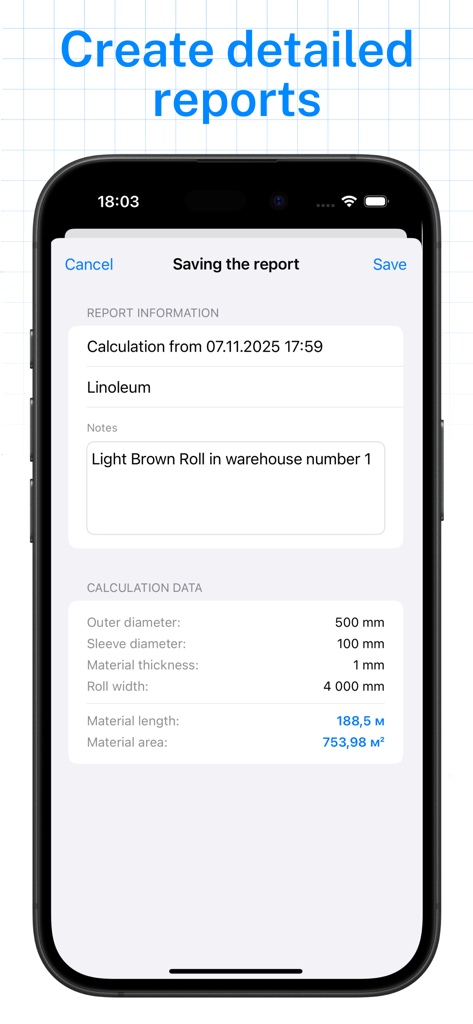 Roll Length Calc - Utilities App | MWM