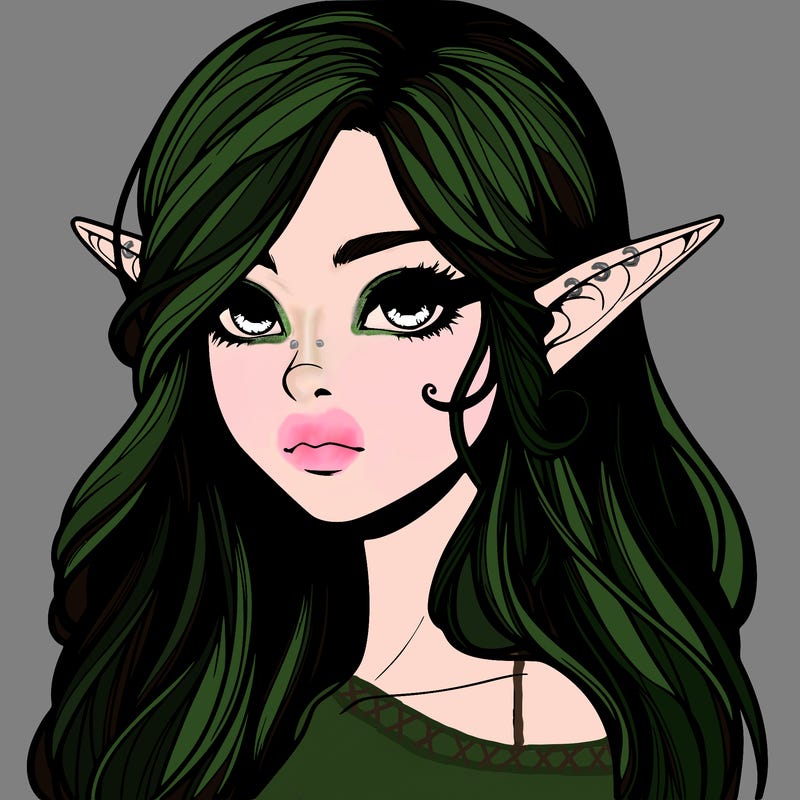 elf girl realistic dark fantasy
