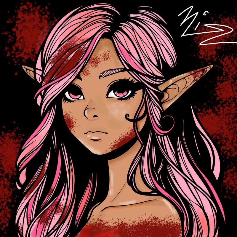 elf girl realistic dark fantasy