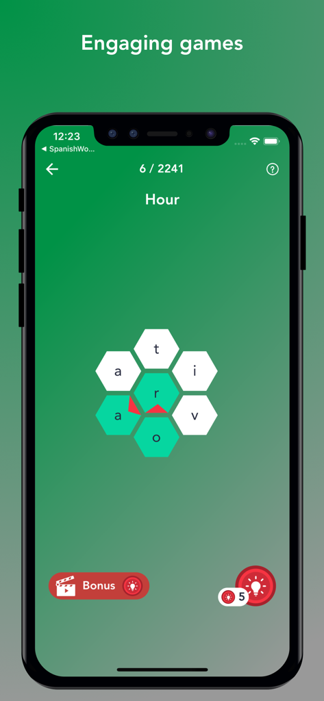 Tobo: Learn Italian Vocabulary - Italian vocabulary word game interface on a smartphone screen