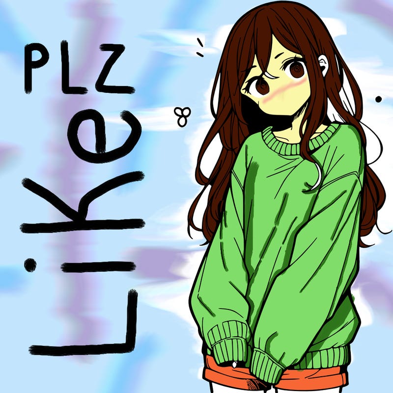 manga teen girl  in a sweater and baggy pants